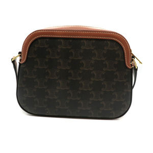 Celine Camera Triomphe Small Shoulder Bag Tan Canvas Brown